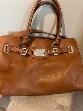 Michael Kors Cognac Leather Double-Handle Satchel